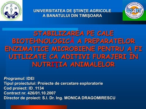 stabilizarea pe cale biotehnologica a preparatelor ... - uefiscdi