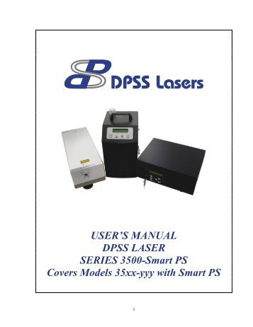 USER'S MANUAL DPSS LASER SERIES 3500-Smart PS Covers ...