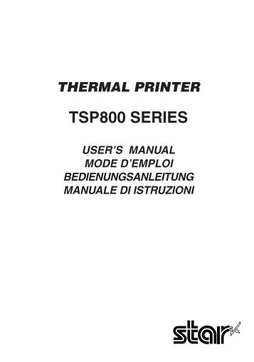 USER'S MANUAL TSP800 - Support