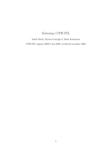 Sortering i CPH STL - The CPH STL