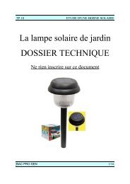 La lampe solaire de jardin DOSSIER TECHNIQUE - didier villers on ...