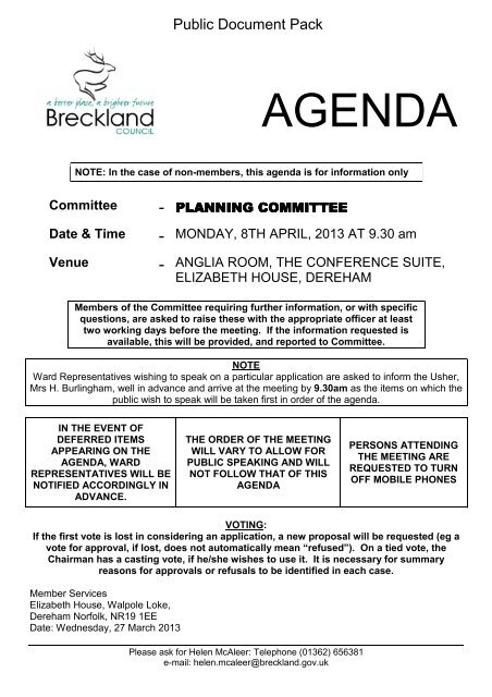 Agenda reports pack PDF 2 MB - Breckland Council