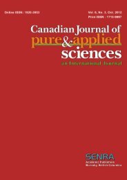Oct-12 - Canadian Journal of Pure and Applied Sciences
