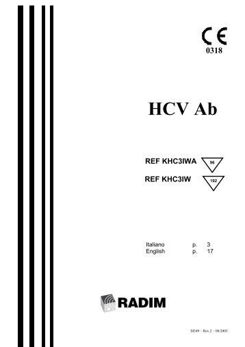 0318 HCV Ab REF KHC3IWA REF KHC3IW - Radim S.p.A.