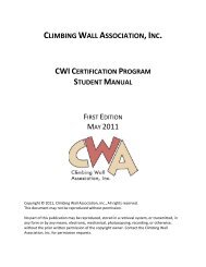 Certification Program Student Manual - Climbing Wall Association