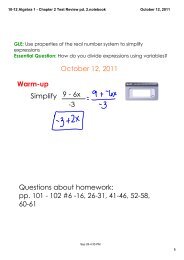 10-12 Algebra 1 - Chapter 2 Test Review pd. 2.notebook