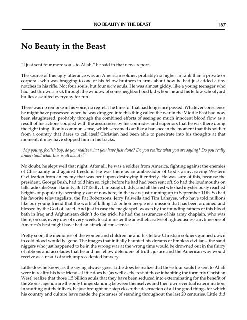 Glenn â No Beauty In The Beast â Israel Without Her Mascara