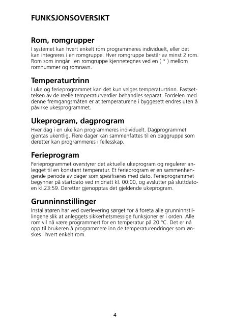 Brukerveiledning for MultiTherm® Reguleringssytem - Roth