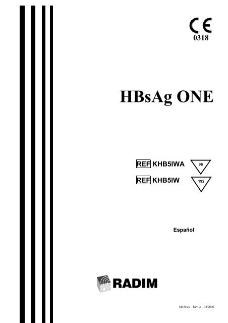 0318 HBsAg ONE REF KHB5IWA REF KHB5IW - Radim S.p.A.