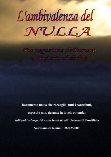 l'ambivalenza del nulla - Facoltà di Filosofia - Università Pontificia ...