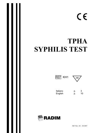 TPHA SYPHILIS TEST - Radim S.p.A.