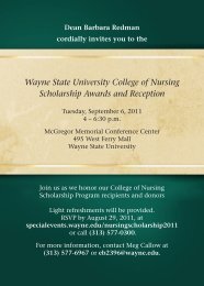 Wayne State University College of Nursing Scholarship Awards and ...