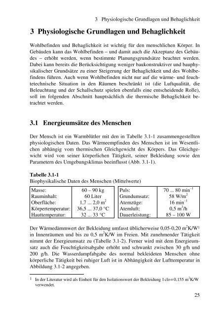 3 Physiologische Grundlagen und Behaglichkeit