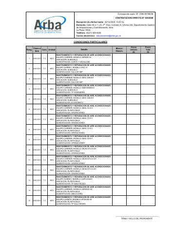 a) Plantilla de cotizaciones - Arba