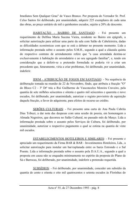 ACTA Nº 55 REUNIÃO ORDINÁRIA DE 27-12-993 Aos vinte e sete ...