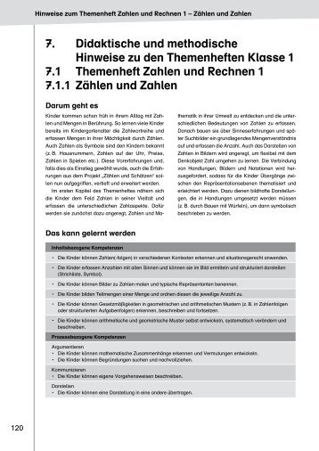 7. Didaktische und methodische Hinweise zu den Themenheften ...