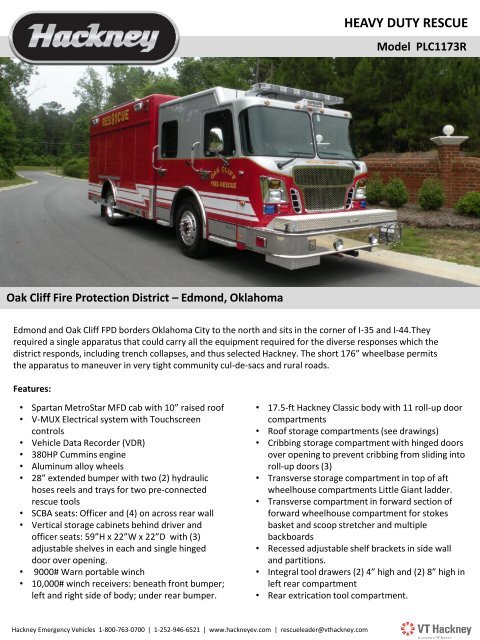 Oak Cliff Fpd Heavy Duty Rescue Hackney Emergency Vehicles