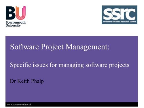 Software Project Management: - School of Design, Engineering, and ...