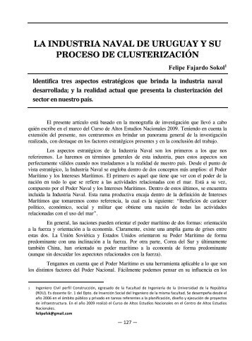 la industria naval de uruguay y su proceso de clusterizaciÃ³n