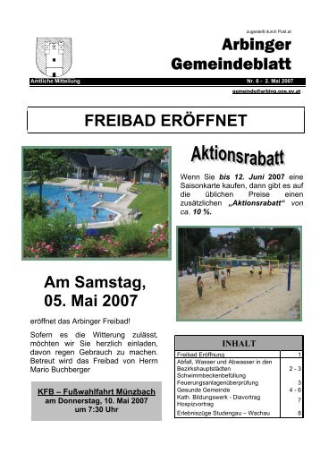 Nr. 6, Mai 2007 - Gemeinde Arbing