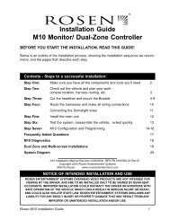 Installation Guide M10 Monitor/ Dual-Zone ... - Rosen Electronics