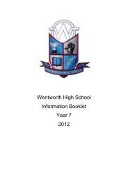 Year 7 Info booklet - Wentworth High School