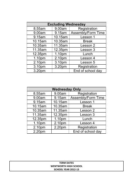 Year 7 Info booklet - Wentworth High School