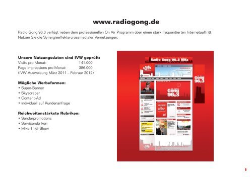 Mediadaten 2012 - Radio Gong 96,3