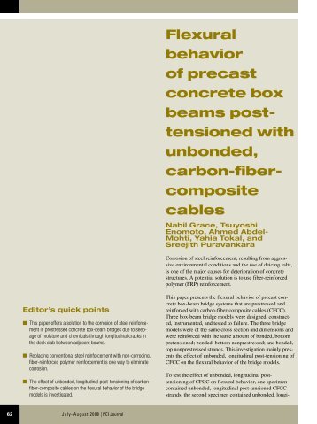 Flexural behavior of precast concrete box beams post- tensioned ...