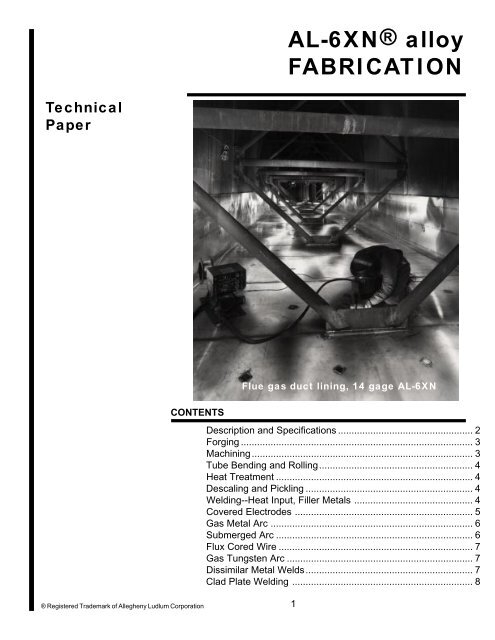 AL-6XN Alloy Fabrication Manual [Corrosion ... - Rolled Alloys