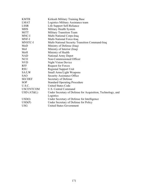 Security Assistance; and Logistics - Federation of American Scientists