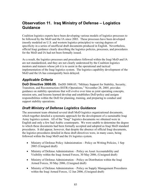 Security Assistance; and Logistics - Federation of American Scientists