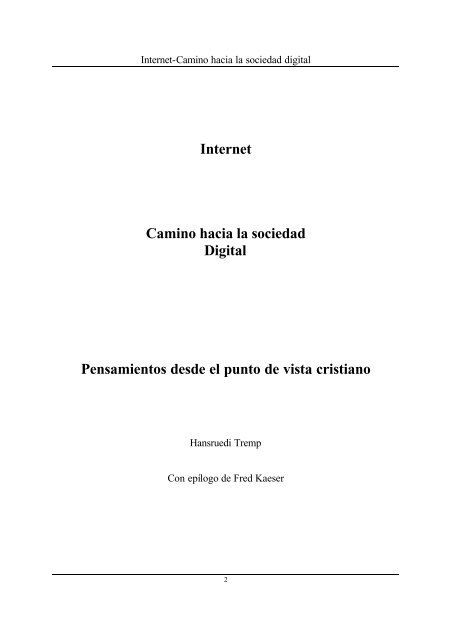 Internet-camino hacia una sociedad digital - Nuevavida.ch