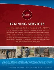 TRAINING SERVICES - RONCO Consulting Corporation