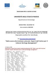 graduatoria di selezione studenti - Dipartimento di Archeologia ...