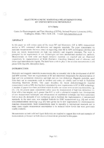 electromagnetic materials measurements for rf and ... - ARMMS