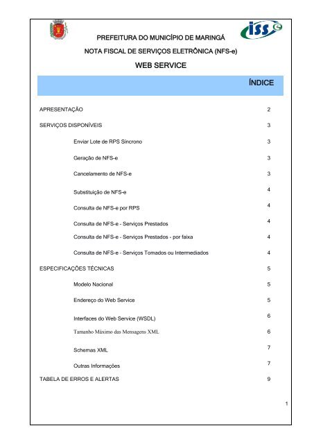 Manual de UtilizaÃ§Ã£o do Web Service NFS-e