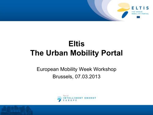 ELTIS the urban mobility portal - European Mobility Week