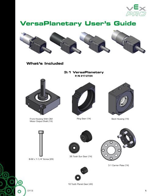 VersaPlanetary User's Guide - VEX Robotics