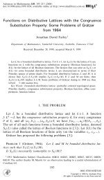 Functions on Distributive Lattices with the Congruence Substitution ...