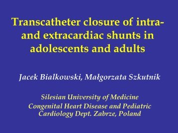 Transcatheter Closure Of Intra- And Extracardiac ... - Citmd.com