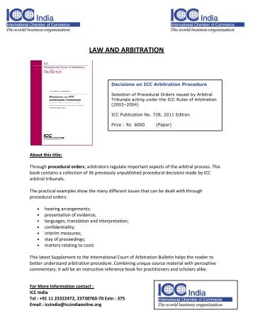 LAW AND ARBITRATION - ICC India