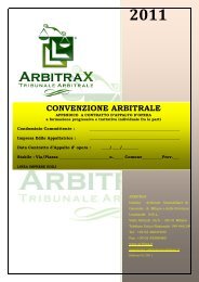 CONVENZIONE ARBITRALE - arbitrax.it