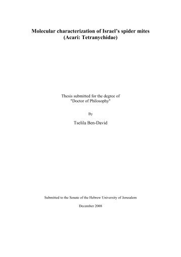Molecular characterization of Israel's spider mites