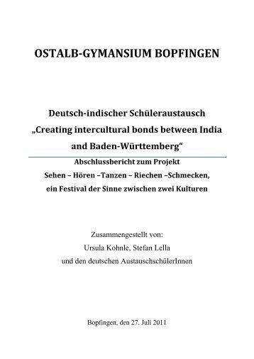 Deutsch-indischer SchÃ¼leraustausch - Robert Bosch Stiftung