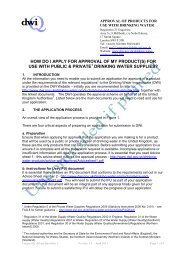 how do i apply for approval of my product(s) - Drinking Water ...