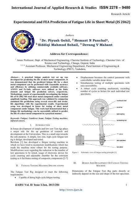 Experimental and FEA Prediction of Fatigue Life in Sheet Metal