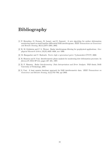 InSAR Stack Processing â Deformation Mapping in the Area of ...