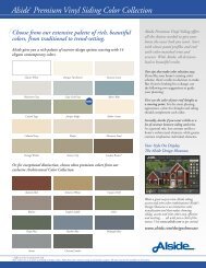 AlsideÂ® Premium Vinyl Siding Color Collection