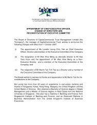 APPOINTMENT OF CHIEF EXECUTIVE OFFICER, CHANGE OF ...